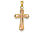 FJC Finejewelers Beaded Trim Cross withpink Center Charm