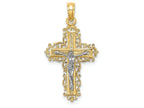 FJC Finejewelers 14k Two-tone Gold Crucifix with Lace Trim White Jesus Charm