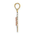 FJC Finejewelers Cherub In Scalloped Hearttri-color Charm