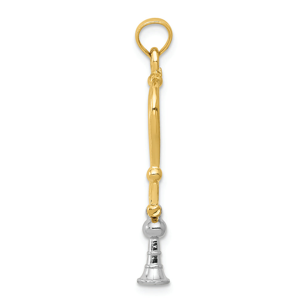 FJC Finejewelers 14k Two-tone Gold 3d Stethoscope Charm