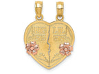 FJC Finejewelers 14k Two-tone Gold Big Sis-lil Sis Breakable Heart Charm