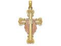 FJC Finejewelers Cross with Pink Drape Charm