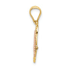 FJC Finejewelers 14k Two-tone Gold Madre In Heart with Doves Tri-color Charm