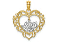 FJC Finejewelers 14k Two-tone Gold Heart with Dangling White Mom Inside Charm