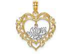 FJC Finejewelers 14k Two-tone Gold Heart with Dangling White Mom Inside Charm