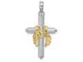FJC Finejewelers White Cross with Yellow Drape Charm