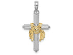 FJC Finejewelers White Cross with Yellow Drape Charm