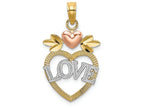 FJC Finejewelers 14k Two-tone Gold White Love Inside Heart with Pink Hearttri-color Charm