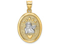 FJC Finejewelers 14k Two-tone Gold Oval Engraved Disc Cherub Charm