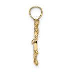 FJC Finejewelers 14k Yellow Gold with with Rhodium Ship Wheel Two-color Charm