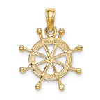 FJC Finejewelers 14k Yellow Gold with with Rhodium Ship Wheel Two-color Charm