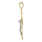 FJC Finejewelers Crucifix Jesus On Engraved Cross Charm