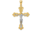 FJC Finejewelers 14k Two-tone Gold Crucifix Jesusengraved Two-crolor Charm
