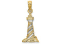 FJC Finejewelers 14k Yellow Gold Tt 3d Cape Hatteras Lighthousetwo-color Charm