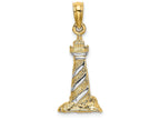 FJC Finejewelers 14k Yellow Gold Tt 3d Cape Hatteras Lighthousetwo-color Charm