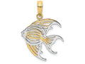 FJC Finejewelers 14k Yellow Gold with with Rhodium Angelfish Charm