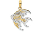 FJC Finejewelers 14k Yellow Gold with with Rhodium Angelfish Charm