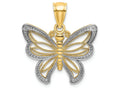 FJC Finejewelers 14k Two-tone Gold Butterfly Beaded Wings Charm