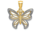 FJC Finejewelers 14k Two-tone Gold Butterfly Beaded Wings Charm