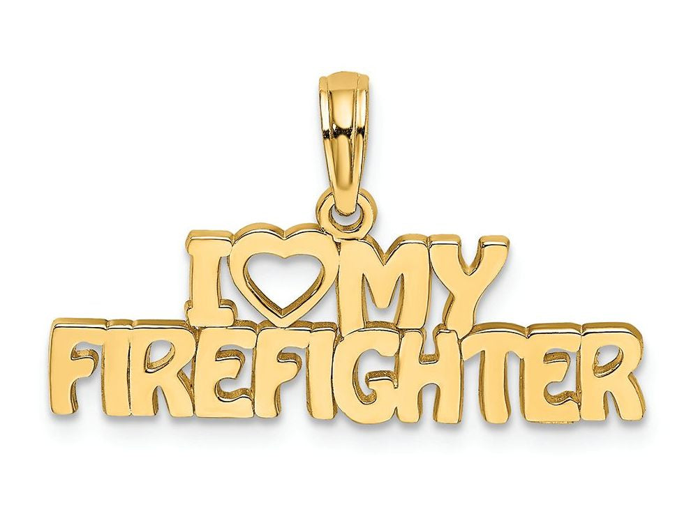 FJC Finejewelers 14k Yellow Gold I Love My Firefighter Charm