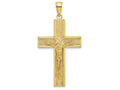 FJC Finejewelers 14k Yellow Gold with Satin Finish In Middle Crucifix Charm