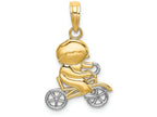 FJC Finejewelers 14k Two-tone Gold Little Boy On Bicycle Accent Bike Charm