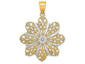 FJC Finejewelers Bright Cut Starbusrt Flowertwo-color Charm