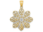 FJC Finejewelers Bright Cut Starbusrt Flowertwo-color Charm
