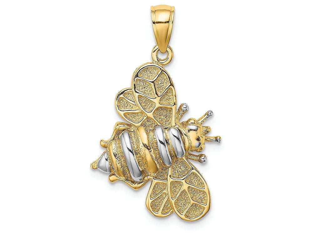 FJC Finejewelers 14k Two-tone Gold 3d Bumblebeewhite And Yellow Charm