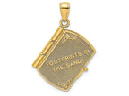 FJC Finejewelers 14k Two-tone Gold 3d Footprints In The Sand Book with Prayer Insidemoveable Charm