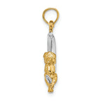 FJC Finejewelers 3d Yellow Angel Sitting On White Moon Charm