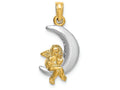 FJC Finejewelers 3d Yellow Angel Sitting On White Moon Charm