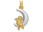 FJC Finejewelers 3d Yellow Angel Sitting On White Moon Charm