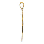 FJC Finejewelers 14k Yellow Gold with with Rhodium Cross with Scalloped Edges White Center Charm