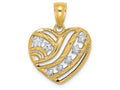 FJC Finejewelers 14k Two-tone Gold Heart with Stars And Stripes Charm