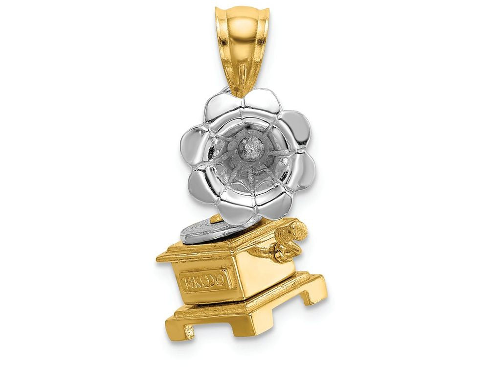 FJC Finejewelers 14k Two-tone Gold 3d Phonograph Hornmoveable Charm