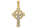 FJC Finejewelers Celtic Crucifix with Eternity Circle White Jesus Charm