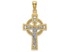 FJC Finejewelers Celtic Crucifix with Eternity Circle White Jesus Charm