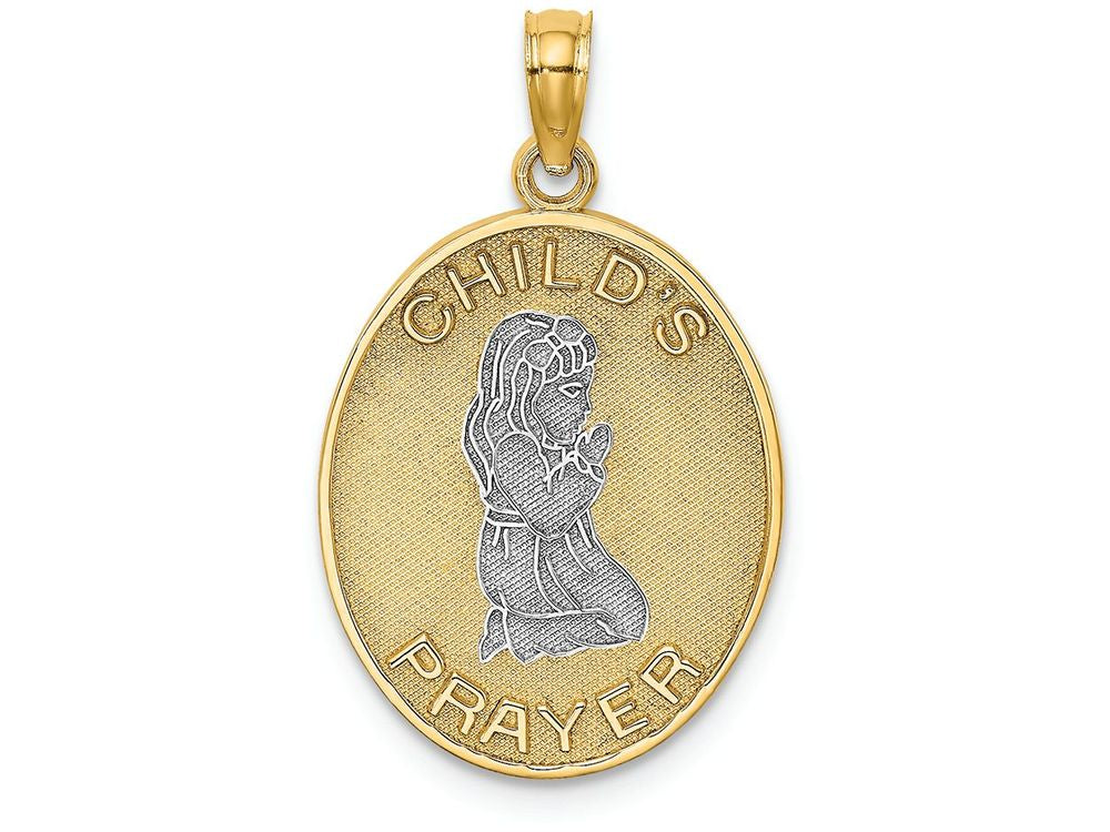 FJC Finejewelers 14k Two-tone Gold 3d Child's Night Time Prayer with Girl Two-color Charm
