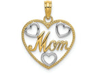 FJC Finejewelers 14k Two-tone Gold Mom In Beaded Heart Hearts Charm