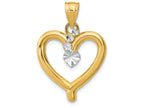 FJC Finejewelers 14k Two-tone Gold Heart Bright Cut Shooting Starburst Charm