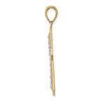 FJC Finejewelers 14k Yellow Gold with with Rhodium Bright Cut Cross Raised Center Charm