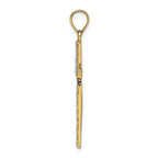 FJC Finejewelers 14k Yellow Gold with with Rhodium Bright Cut Cross Center ( Loops Stick Cross) Charm