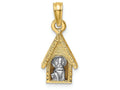FJC Finejewelers 14k Two-tone Gold 3d Dog Inside Dog Housetwo-color Charm