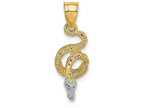 FJC Finejewelers 14k Two-tone Gold Coiled Snake Head Charm