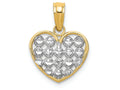 FJC Finejewelers 14k Two-tone Gold Heart Bright Cut Circles Charm