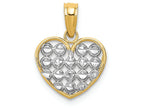 FJC Finejewelers 14k Two-tone Gold Heart Bright Cut Circles Charm