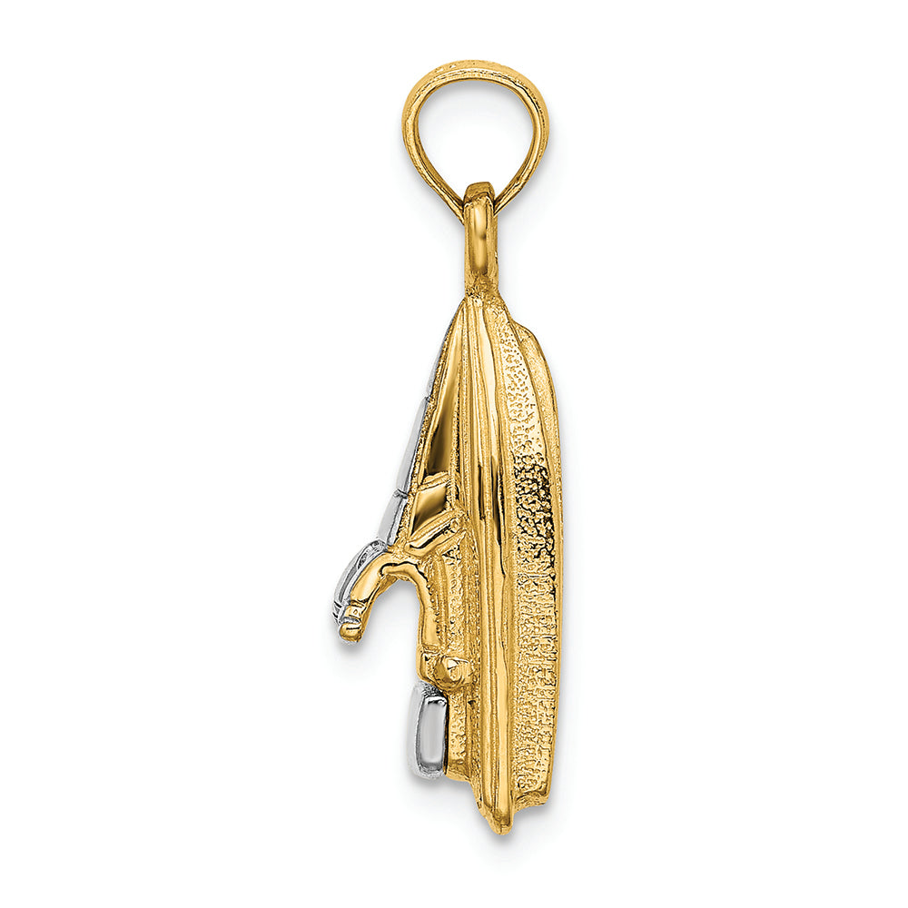 FJC Finejewelers 14k Two-tone Gold 3d Wave Runner Moveable Seat Charm