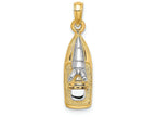 FJC Finejewelers 14k Two-tone Gold 3d Wave Runner Moveable Seat Charm