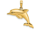 FJC Finejewelers 14k Yellow Gold with with Rhodium 3d Puffed Reversible Dolphin Charmwhite Yellow